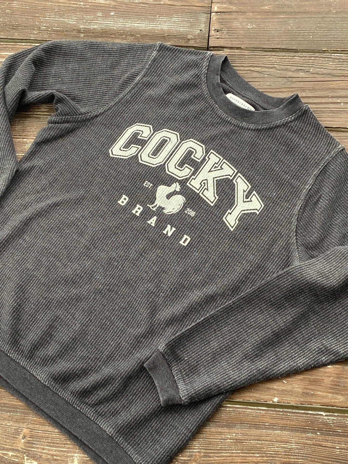 Cocky Collegiate Corduroy Crewneck