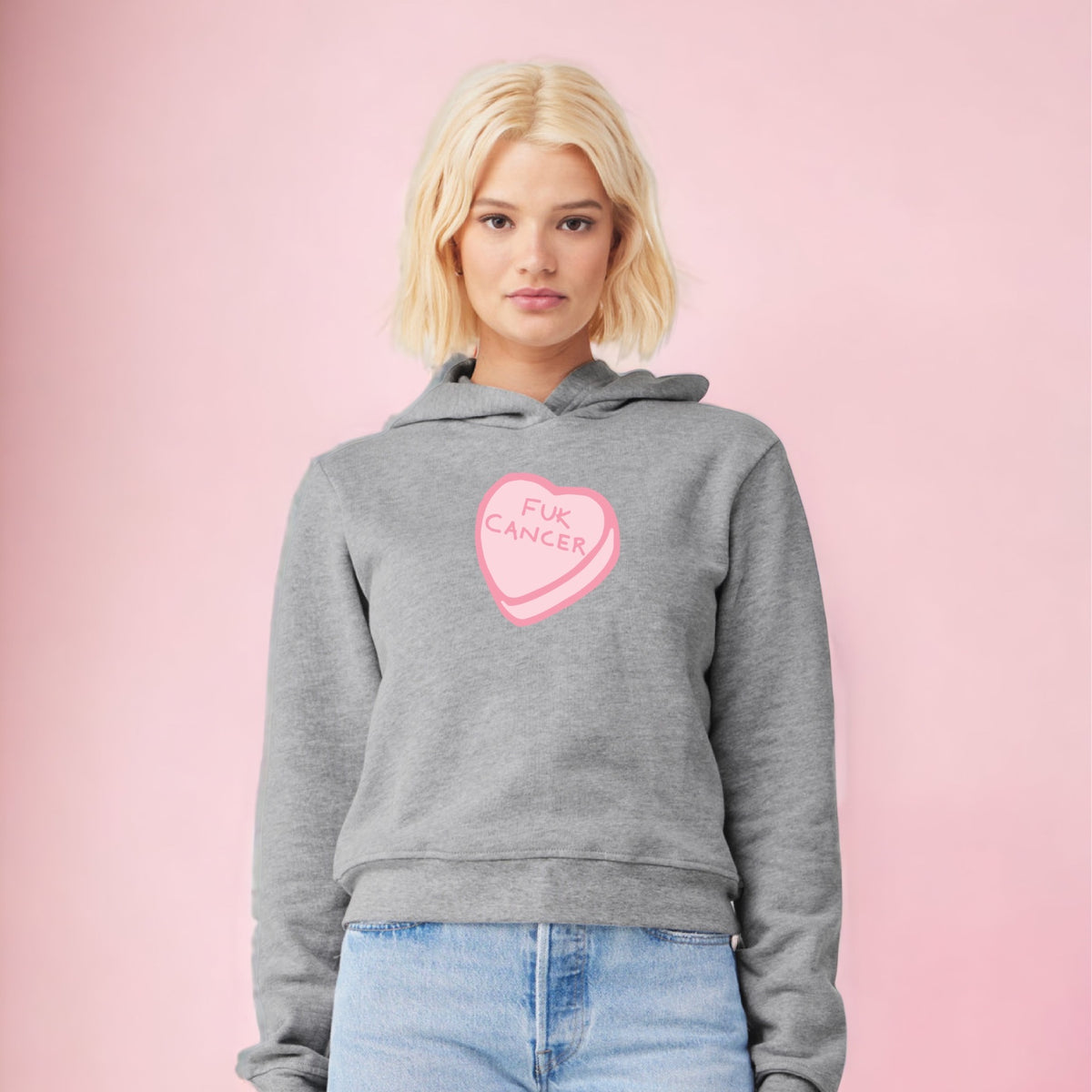 F*k Cancer Candy Heart Women's Hoodie