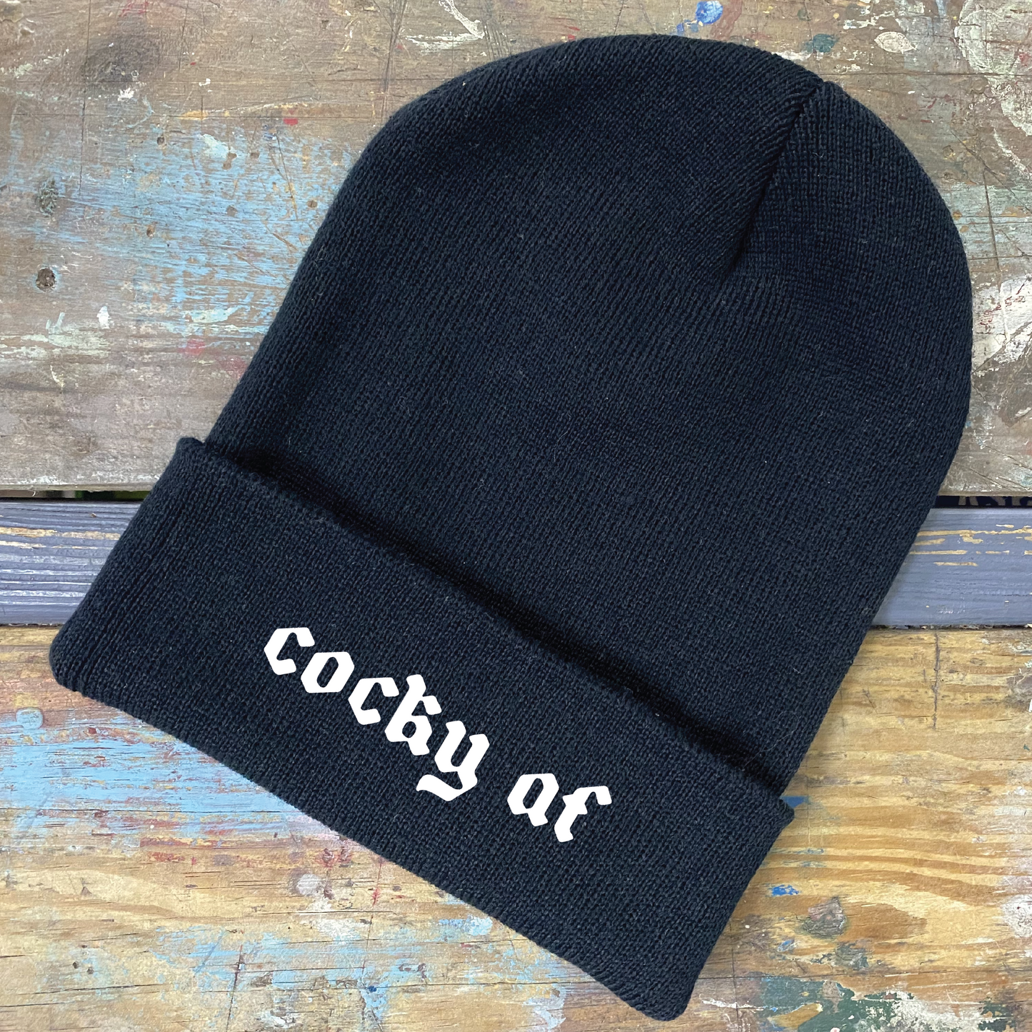 COCKY AF Knit Cuff Beanie