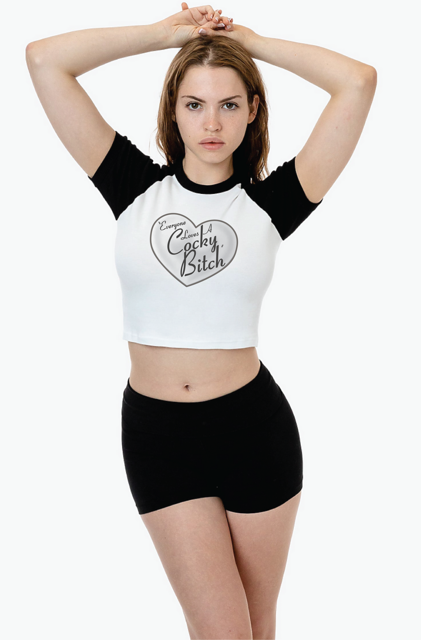 I Love Cocky Vintage Cropped Raglan