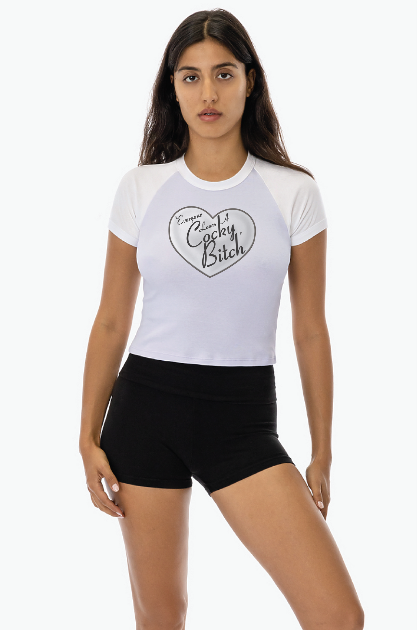 I Love Cocky Vintage Cropped Raglan