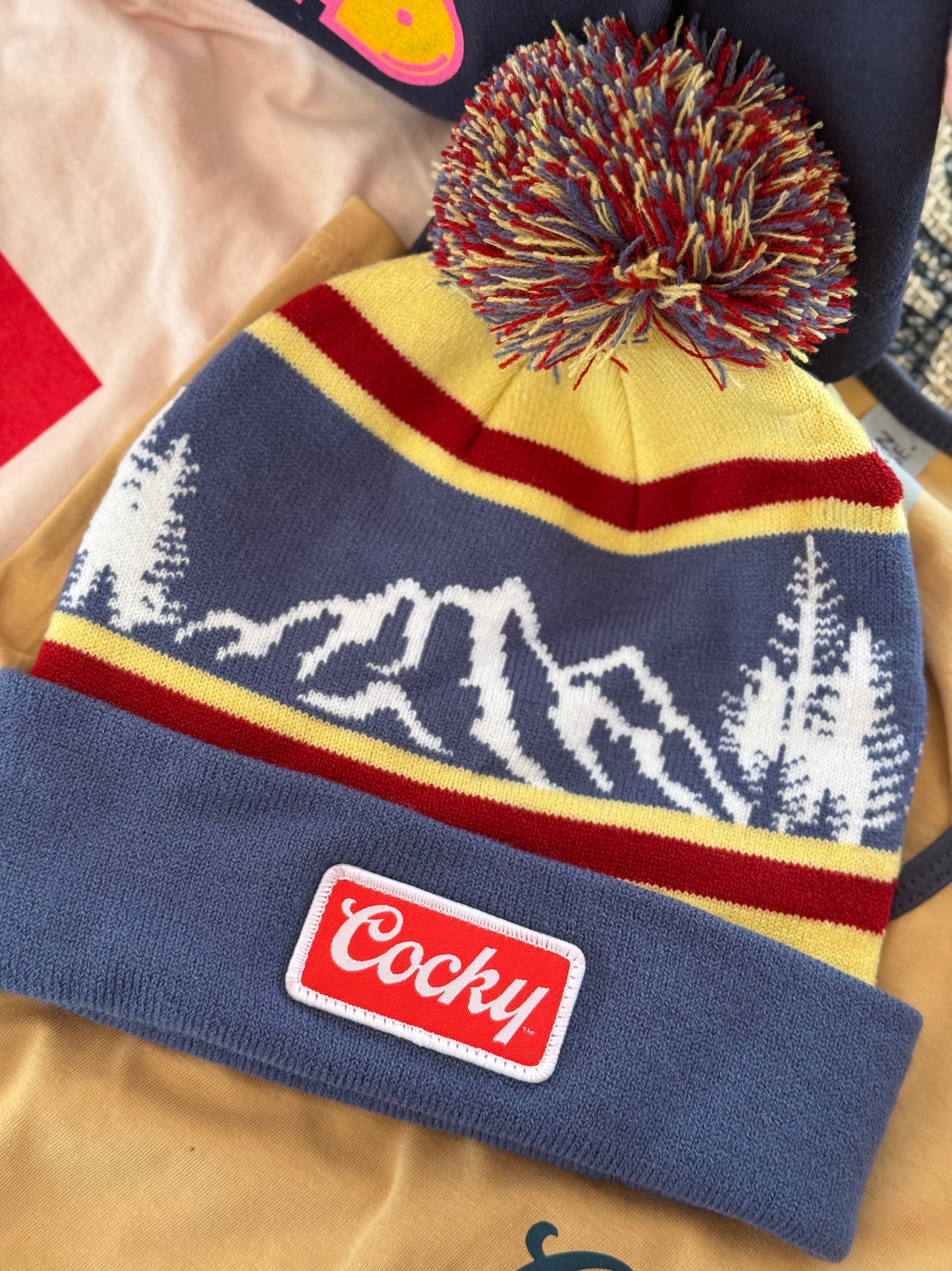 Cocky Mountain High Pom Beanie