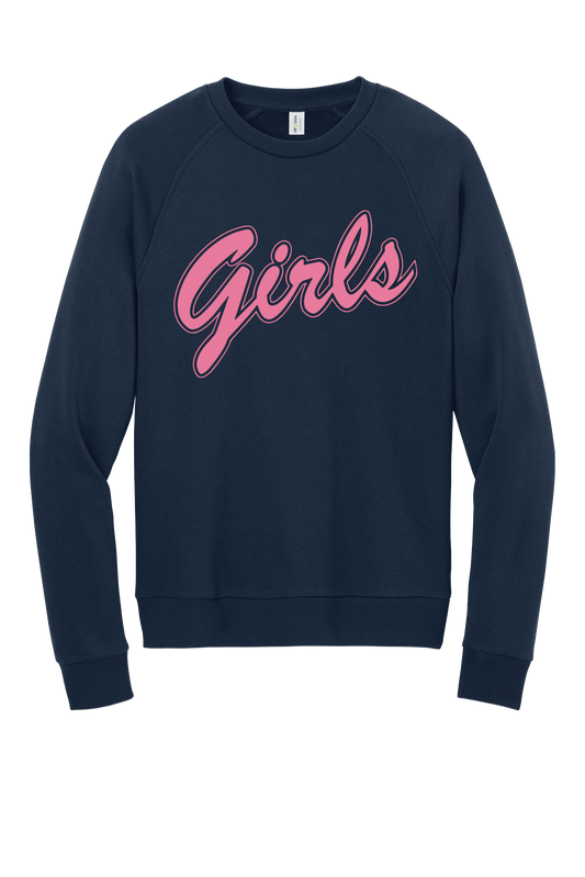 GIRLS TEAM RAGLAN FLEECE CREWNECK SWEATSHIRT