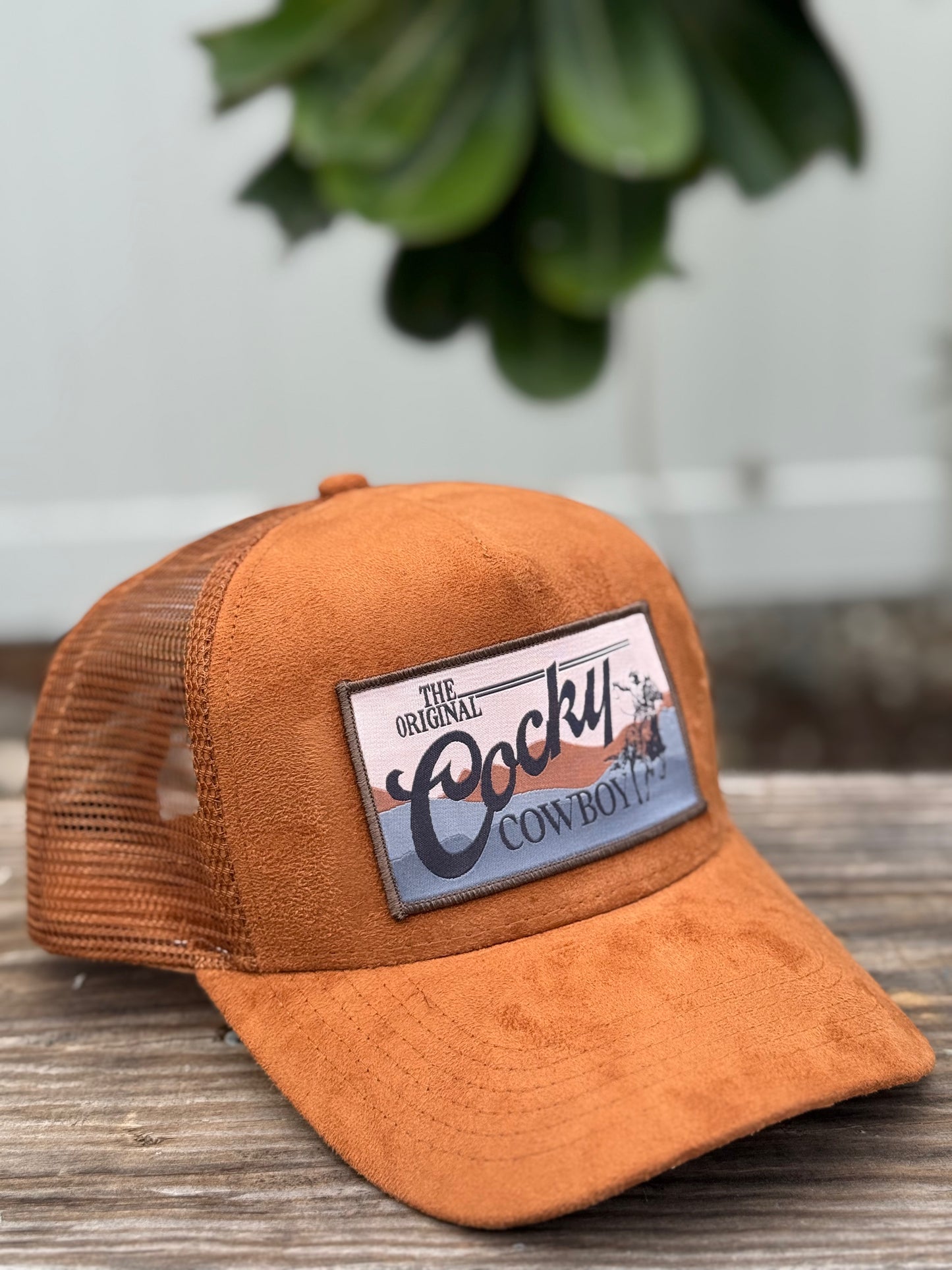 The Cocky Cowboy Suede Trucker