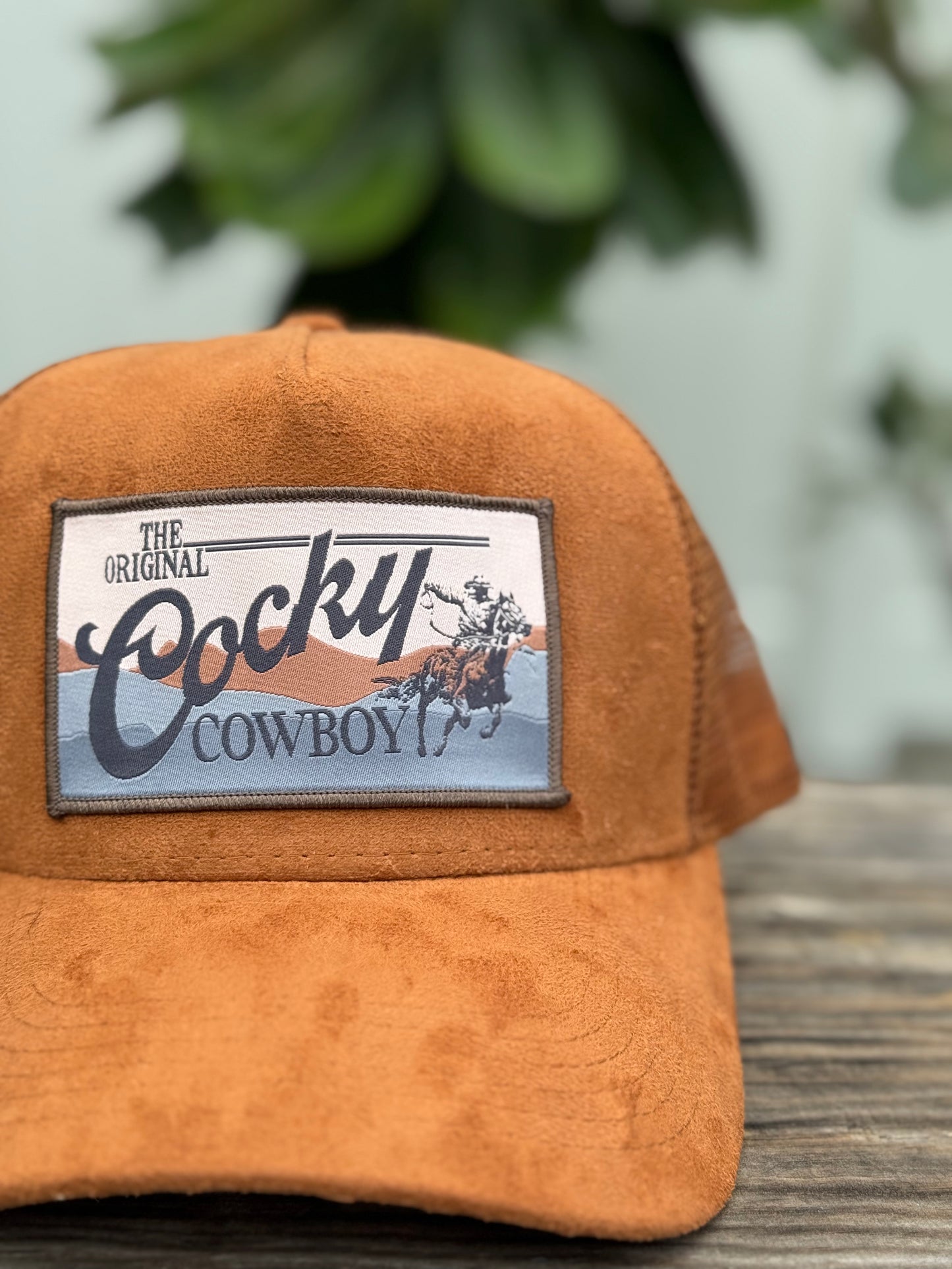 The Cocky Cowboy Suede Trucker
