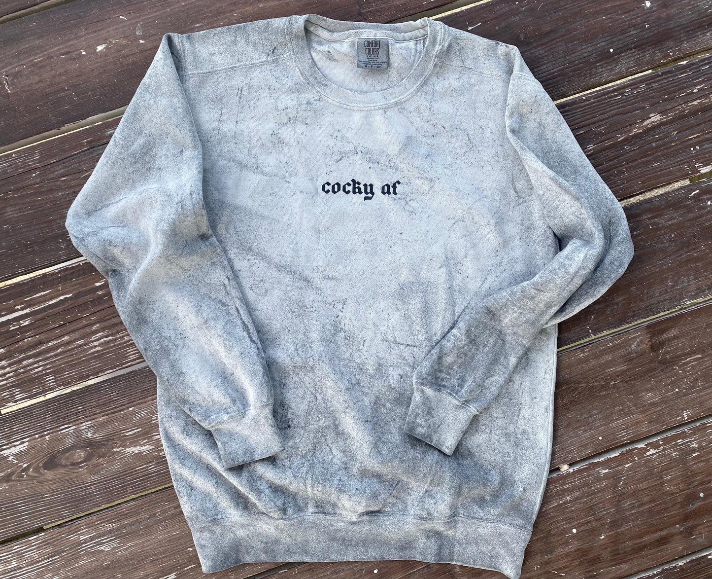 COCKY AF Colorblast Crewneck Sweatshirt